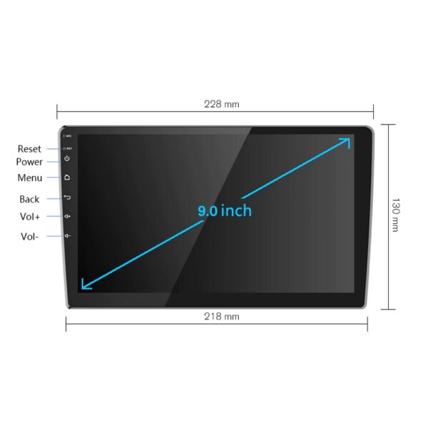 nagy kijelzős 2Din android Multimédia 9″