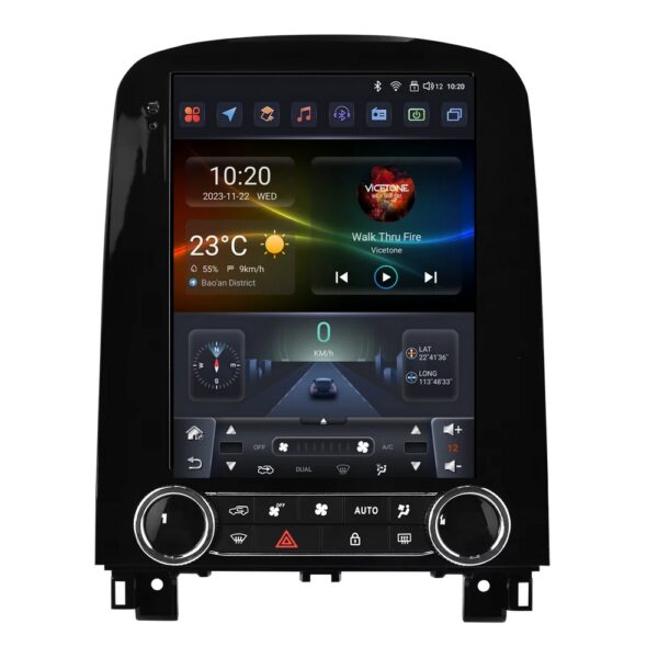 Renault Scenic Tesla-stílusú Android multimédia fejegység főképernyője modern dizájnnal és teljes funkciótámogatással