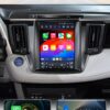 RAV4 9.7” Android multimédia Tesla stílusú kijelzővel – CarPlay, Android Auto, GPS és multimédiás funkciók.