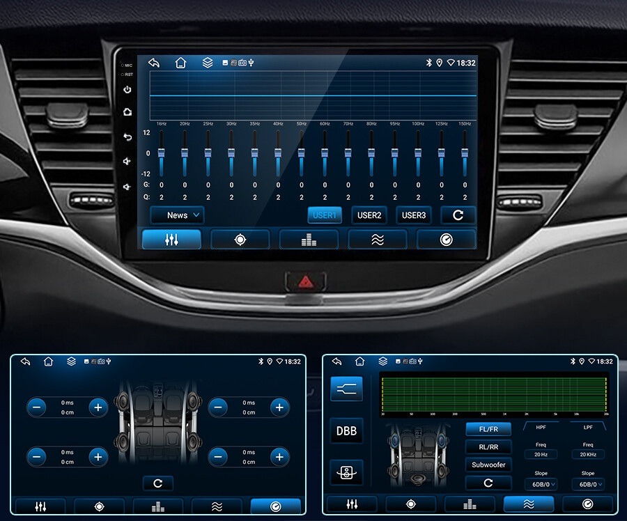 Opel Astra K Android multimédia DSP hangszabályzással és mélynyomó vezérléssel