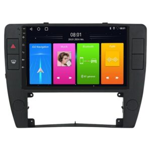 VW Passat B5 B5.5 Android multimédia fejegység beépítő kerettel és érintőképernyővel