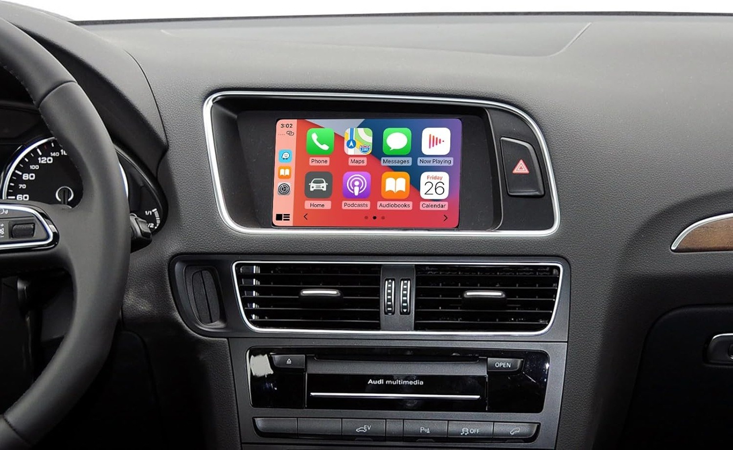 Audi CarPlay Android Auto adapter modul RMC gyári kijelzőhöz, beépített multimédia rendszerhez