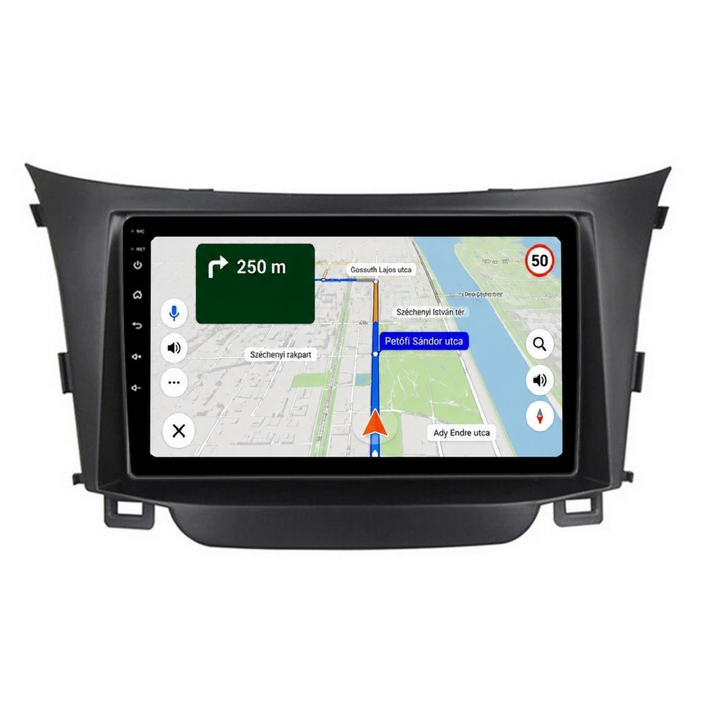 Hyundai i40 2012-2016 Android multimédia GPS navigációval, valós idejű útvonaltervezéssel és Google Térkép támogatással.